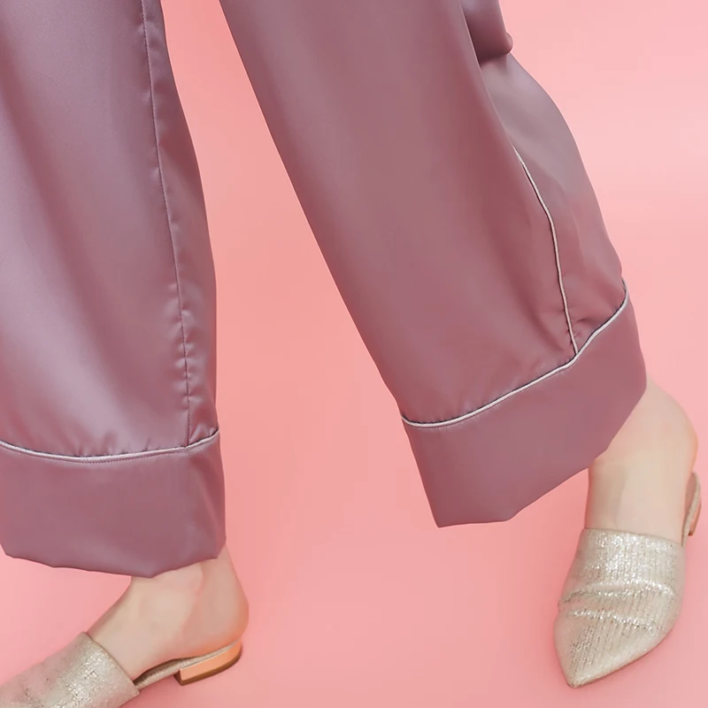 Vero Moda New Women's Elasticized Waist Casual Cropoed Wide-leg Pajama Sleepwear Pants |3182P7504