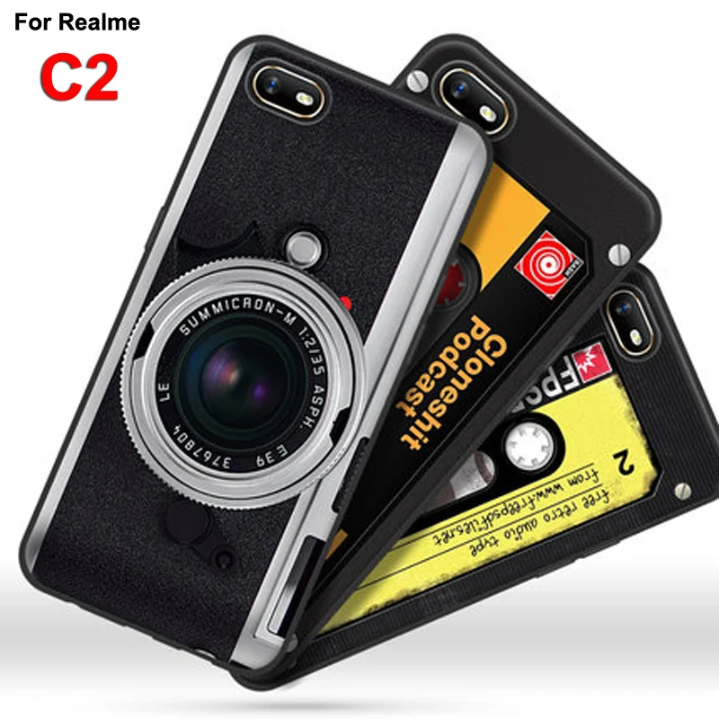 Для OPPO Realme C2 чехол TPU Мягкий силиконовый Ретро для телефона камеры C 2 Чехлы Real me 6 1