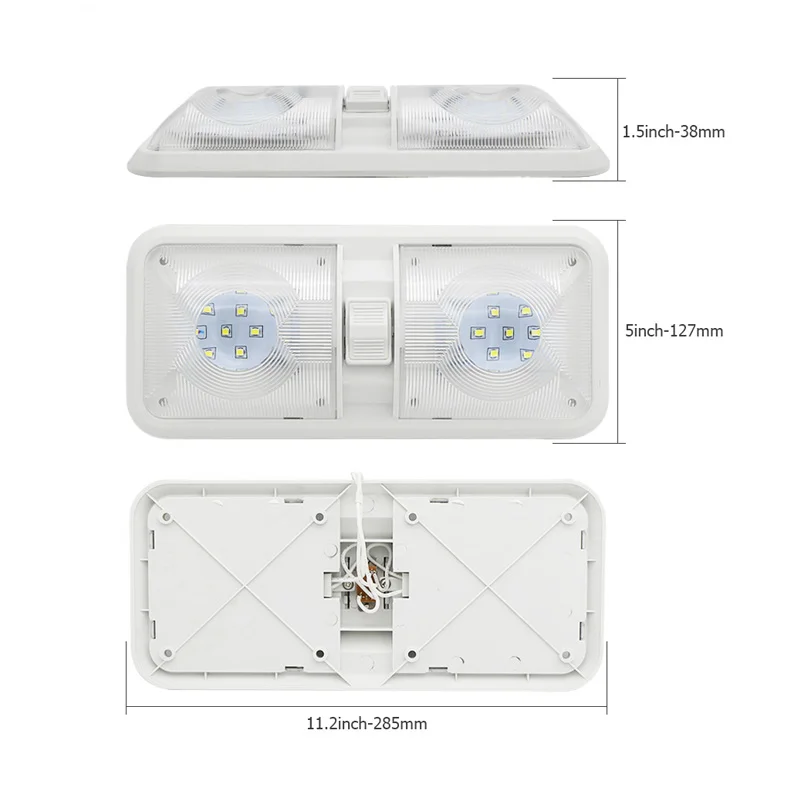 12V RV потолочный купольный светильник RV Внутреннее освещение 48 Led 5050 для лодки Кемпер трейлер Кемпер С выключателем 6000 k-6500 k прозрачный светильник