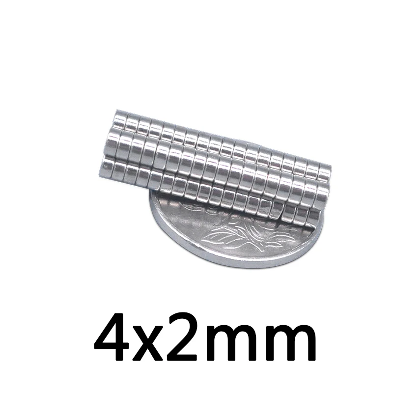 100 шт дисковый D4x2MM сильная мощность и небольшая Неодимовые Супер Сильные Круглый неодимовый магнит потайной Ndfeb редкоземельные магниты