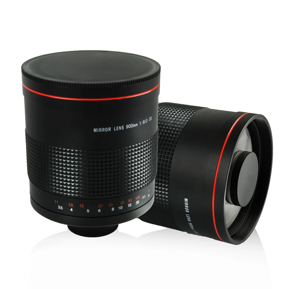 900 мм F8.0 телефото зеркальные линзы + T2 Крепление переходное кольцо для Canon Nikon Pentax