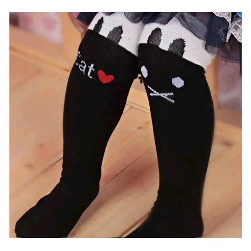 Осенние детские высокие носки до колен гетры для маленьких девочек хлопковые