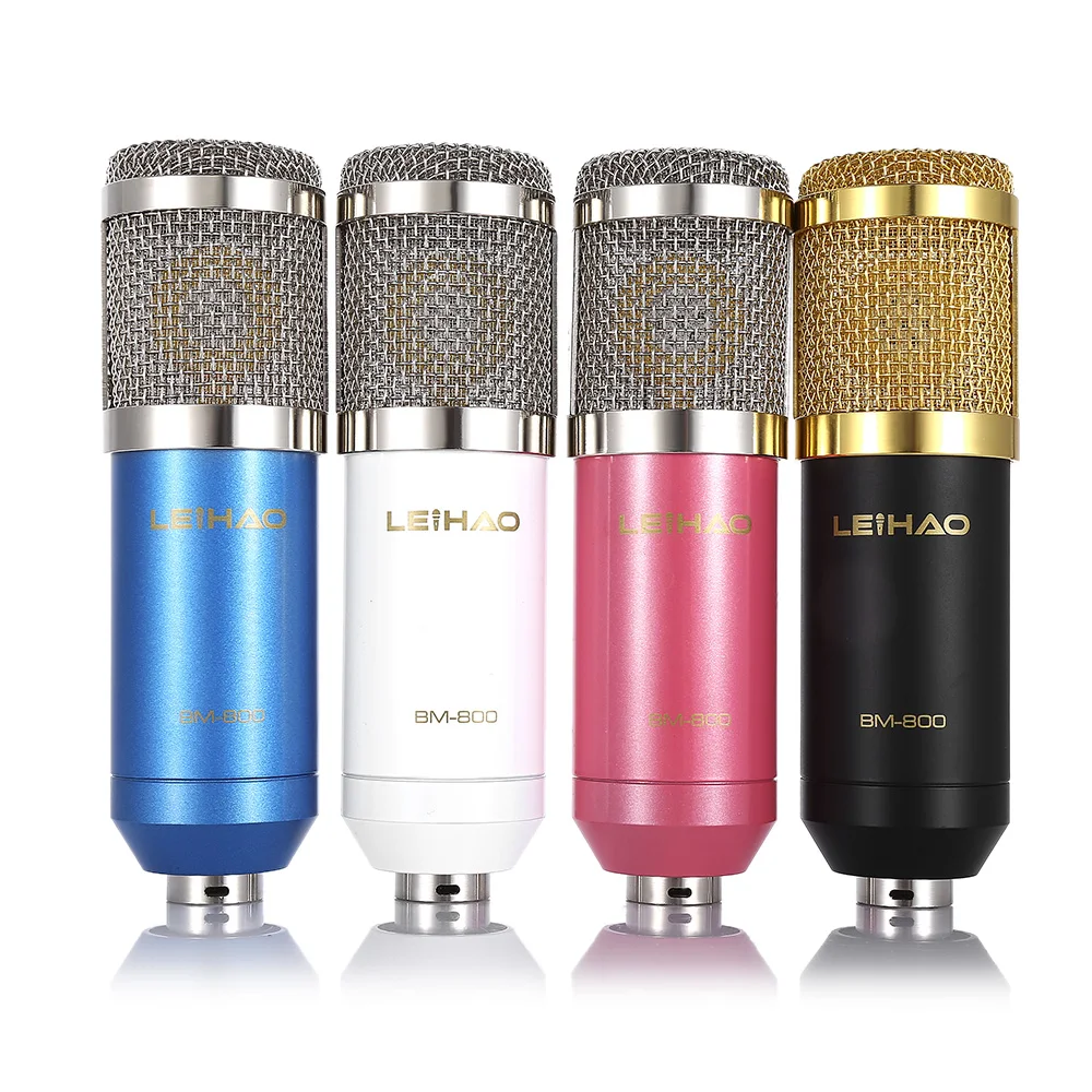 Original Professional BM 800 bm800 Condenser Sound Recording Microphone with Shock Mount for Radio Braodcasting Singing Black |