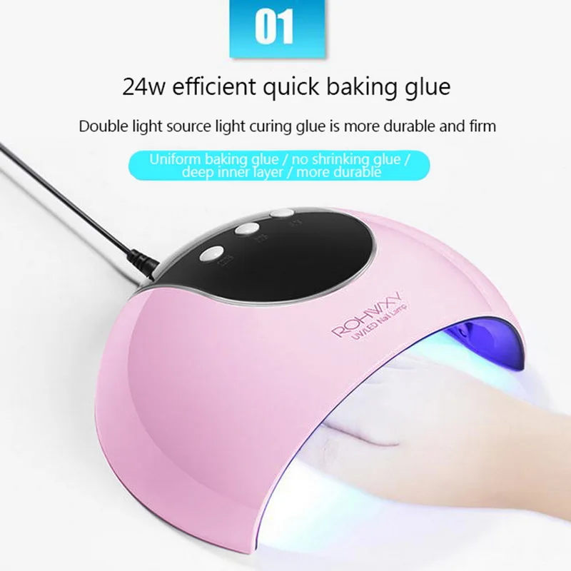 24W Светодиодный УФ выпечки лампы Маникюрный Инструмент интеллигентая (ый)