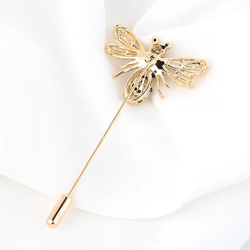 Элегантные модные броши с кристаллами и стразами в виде пчелы булавки для женщин
