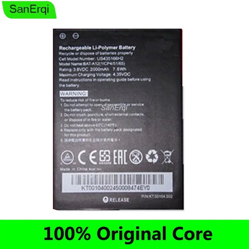 

BAT-A12 battery for acer liquid Z520 Batterie Bateria Dual SIM (P/N BAT-A12(1ICP4/51/65) KT.00104.002) 2000mAh