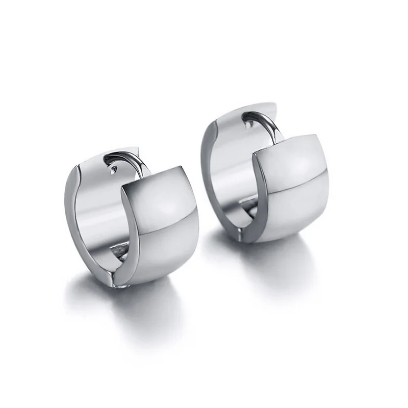 Silver Color Vnox, базовые серьги-кольца розового и золотого цветов, женские серьги из полированной нержавеющей стали, женские серьги для девочек, аксессуары Brincos - Окраска металла: Silver Color