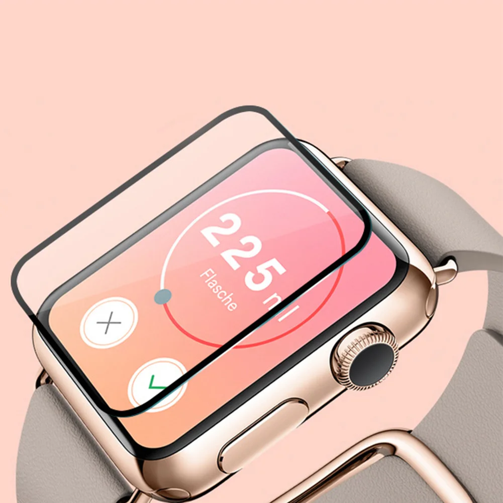 Для Apple Watch 38/42 мм закаленное Стекло плёнка полностью покрывающая чехол для