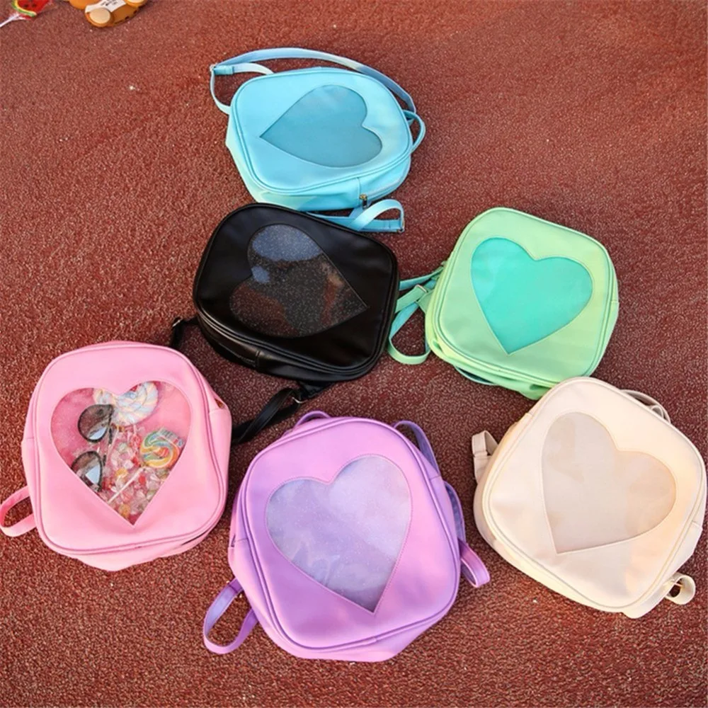 Ita bag DIY милые прозрачные рюкзаки в форме сердца школьные сумки Харадзюку для