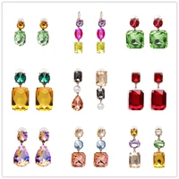 fashionsnoops handmade colorful crystal beads statement earrings women long dangle drop earrings wedding bridal party jewelry