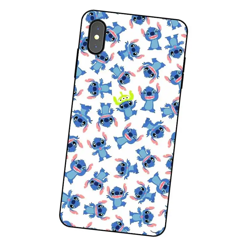 P212 Stitch Lovely Black Silicone Case Cover For Apple iPhone 11 Pro XR XS Max X 8 7 6 6S Plus 5 5S SE |