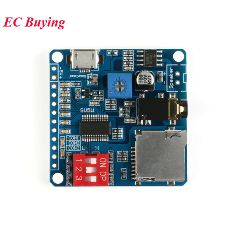 Модуль воспроизведения голоса DY SV5W MP3 Плата модуля WAV декодирование триггера