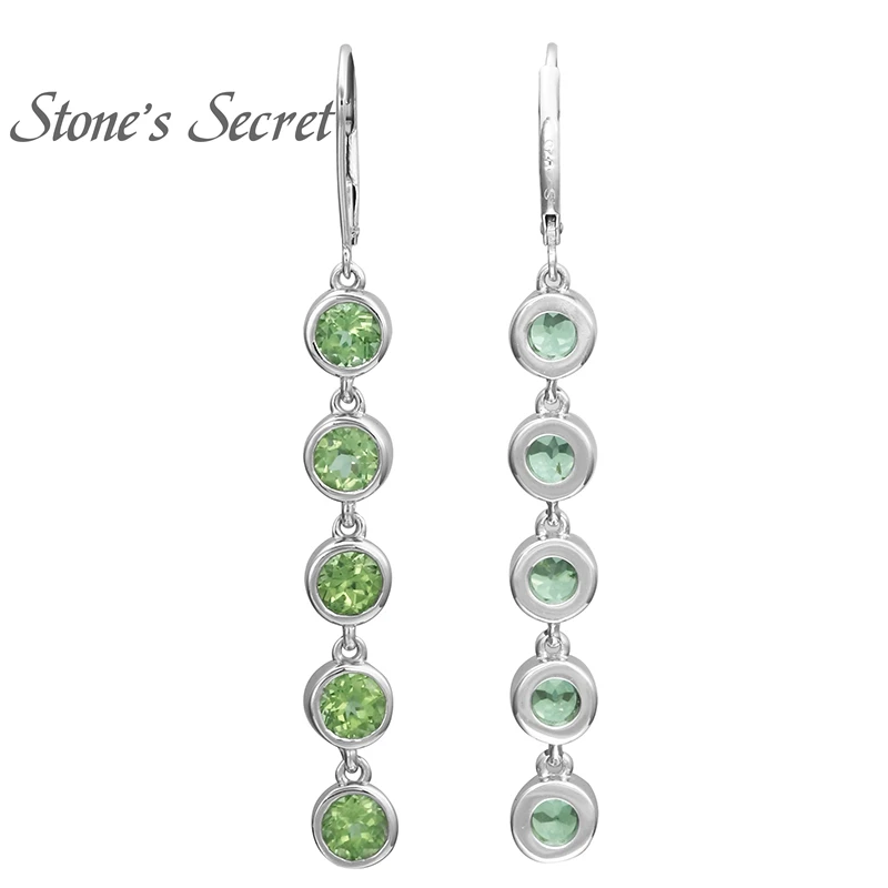 Natural Peridot 925 Sterling Silver Drop Earrings 4.60 Ctw | Украшения и аксессуары