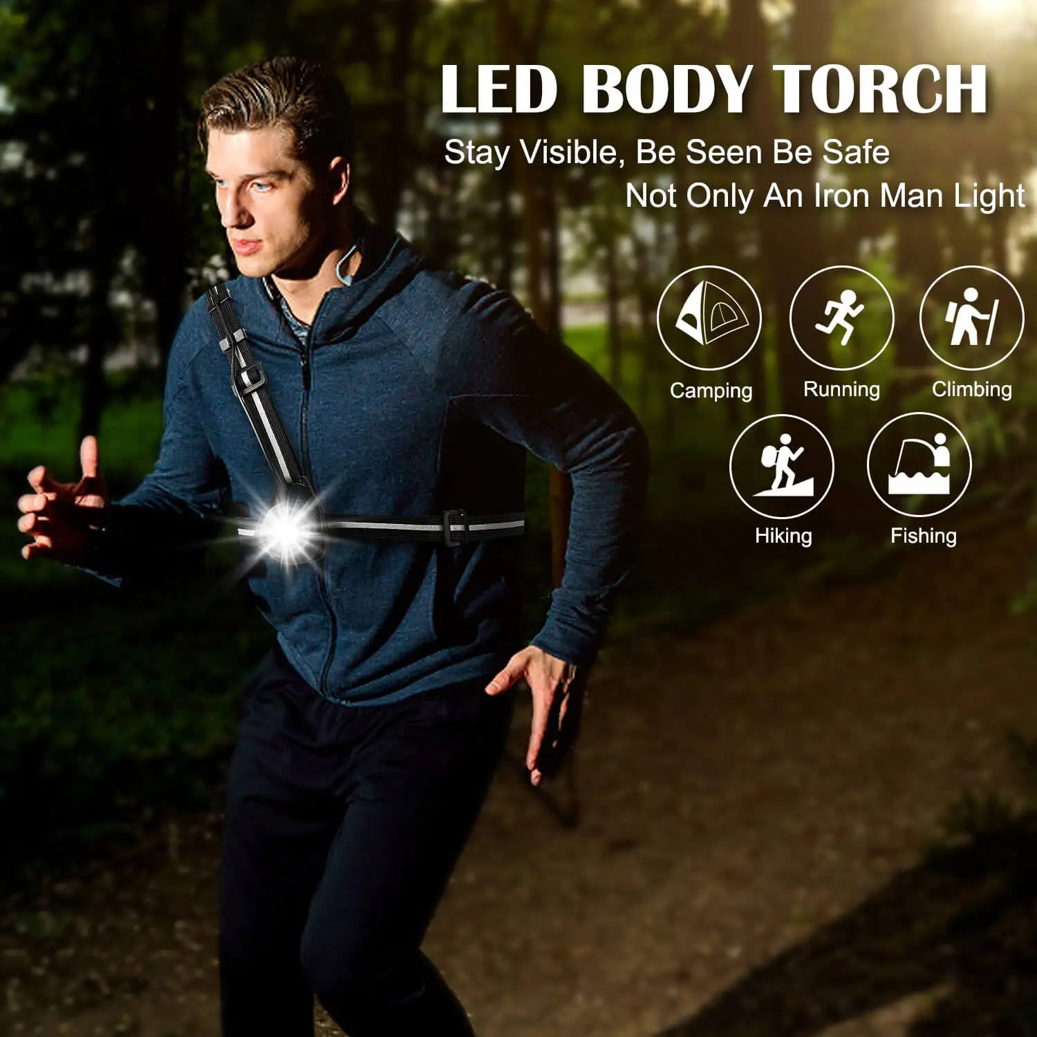 WEST для бега и езды на велосипеде светильник 2200 мАч USB зарядка ночное Предупреждение передний нагрудный Светильник Велоспорт Рыбалка Туризм Кемпинг лампа велосипедный светильник