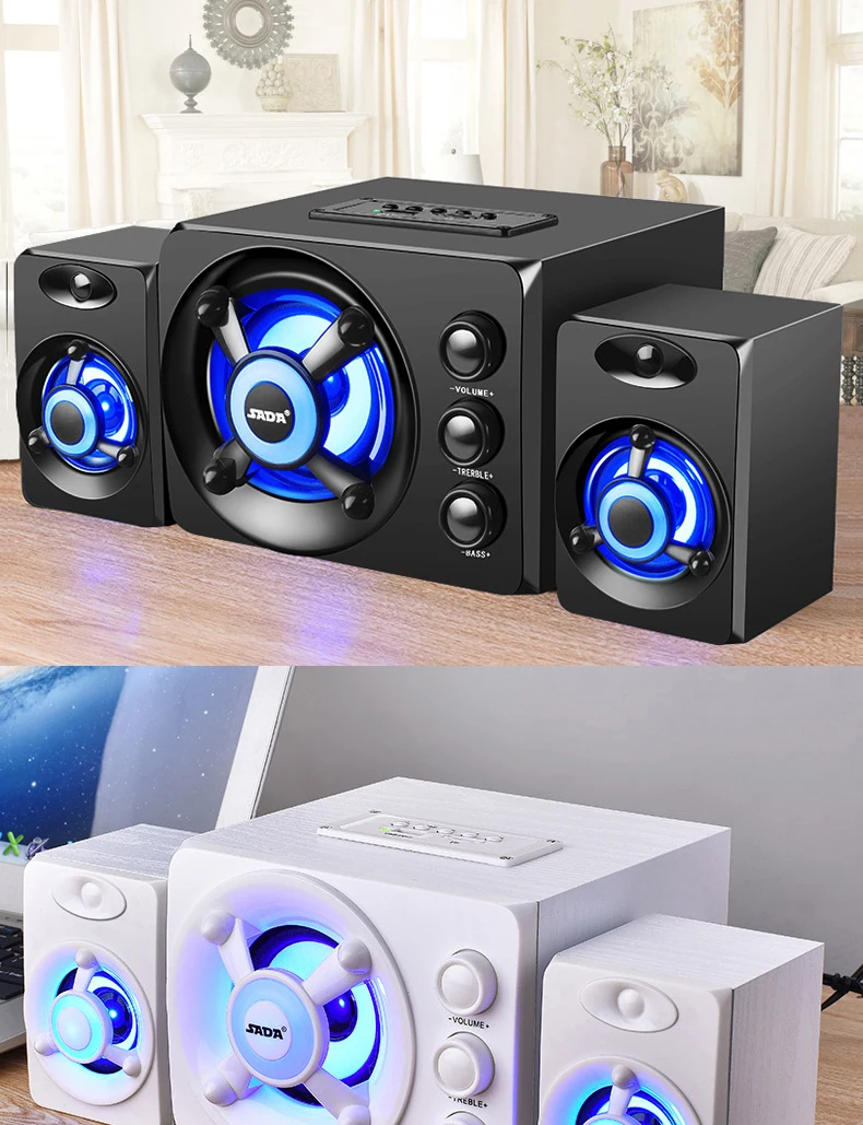 SADA D-208 USB цветные bluetooth-колонки светодиодный стерео мощный бас, Hi-Fi 3D объемный сабвуфер для ноутбука телефона ПК компьютера