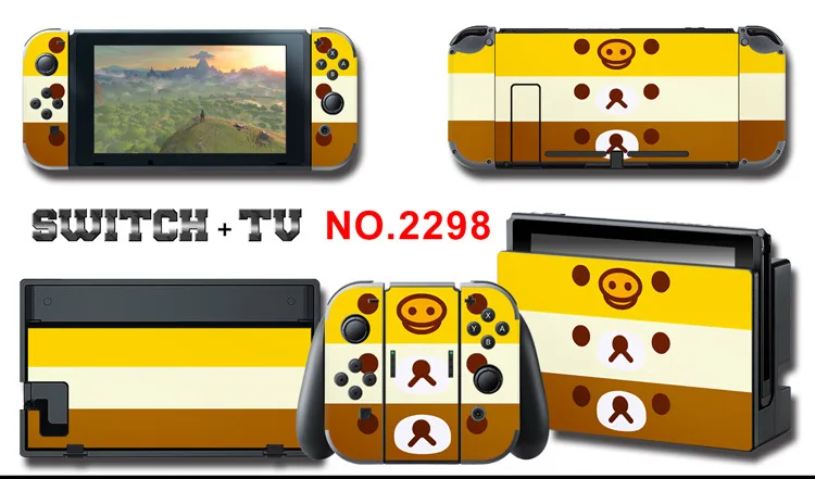 Для nintendo Switch Pain sticker консоль Dock Joy Con полное покрытие цветной бумажной кожи Закаленное стекло протектор экрана от 2000-2305