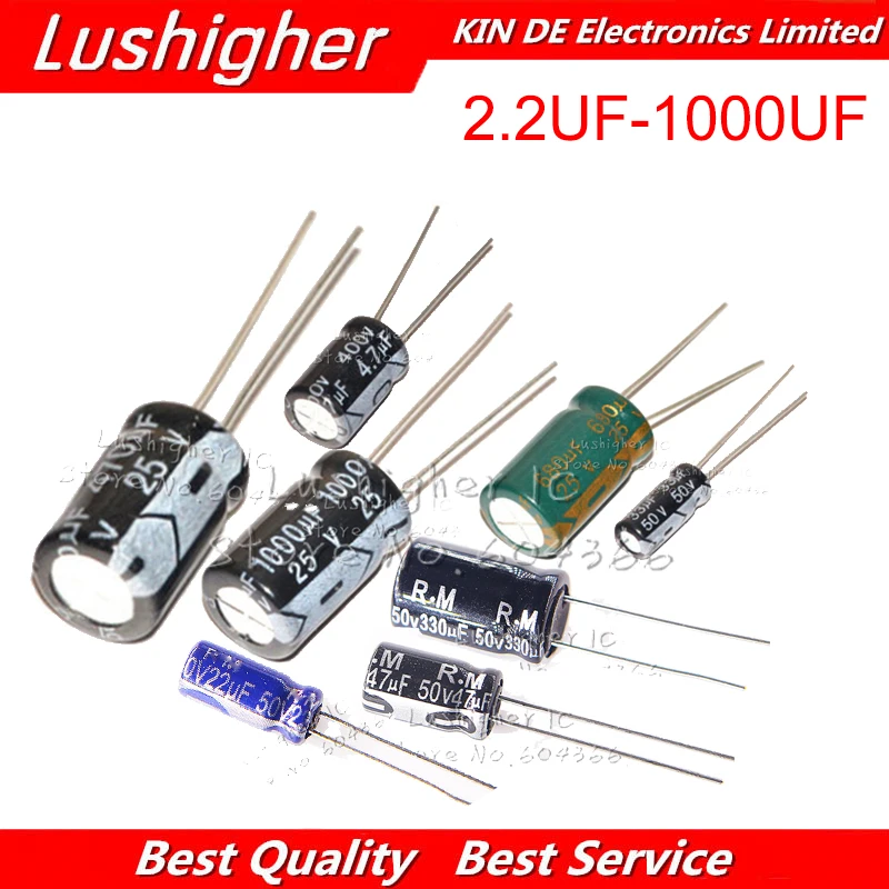 20 шт 25V1000UF 10*17 мм 2 мкФ-1000 мкФ алюминиевая крышка 25В 680 400V 4 7 с алюминиевой крышкой 50В