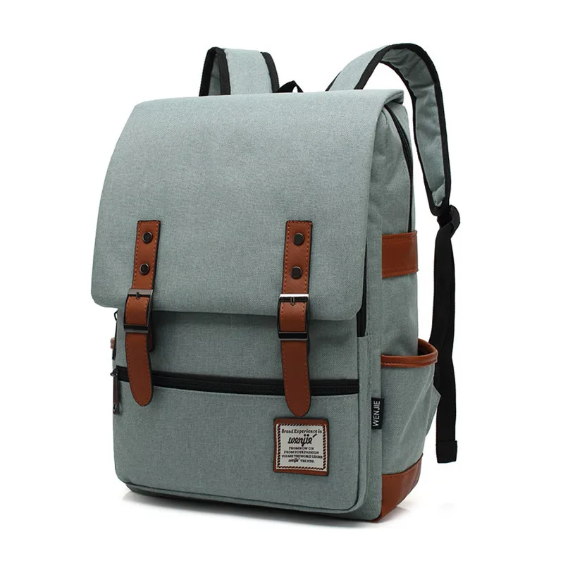 New Hot Leather Belt Anti Theft Boy Girl Student School Bag Teenagers Schoolbags Canvas Women Bagpack Men Backpack Travel Bag - Цвет: 18 black zip