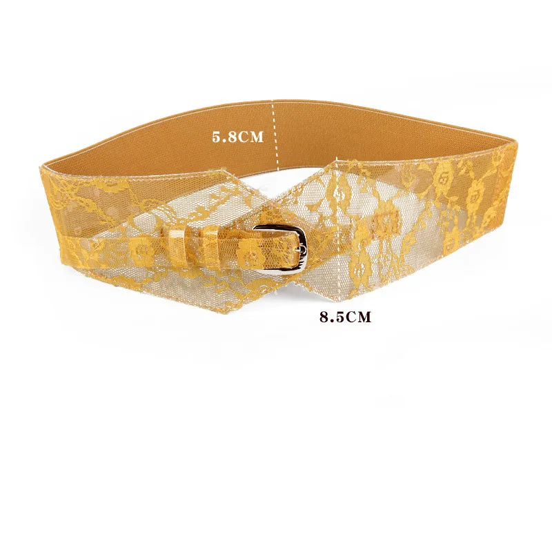 Женский эластичный пояс из спандекса широкий кружевной пластиковый прозрачный Gg