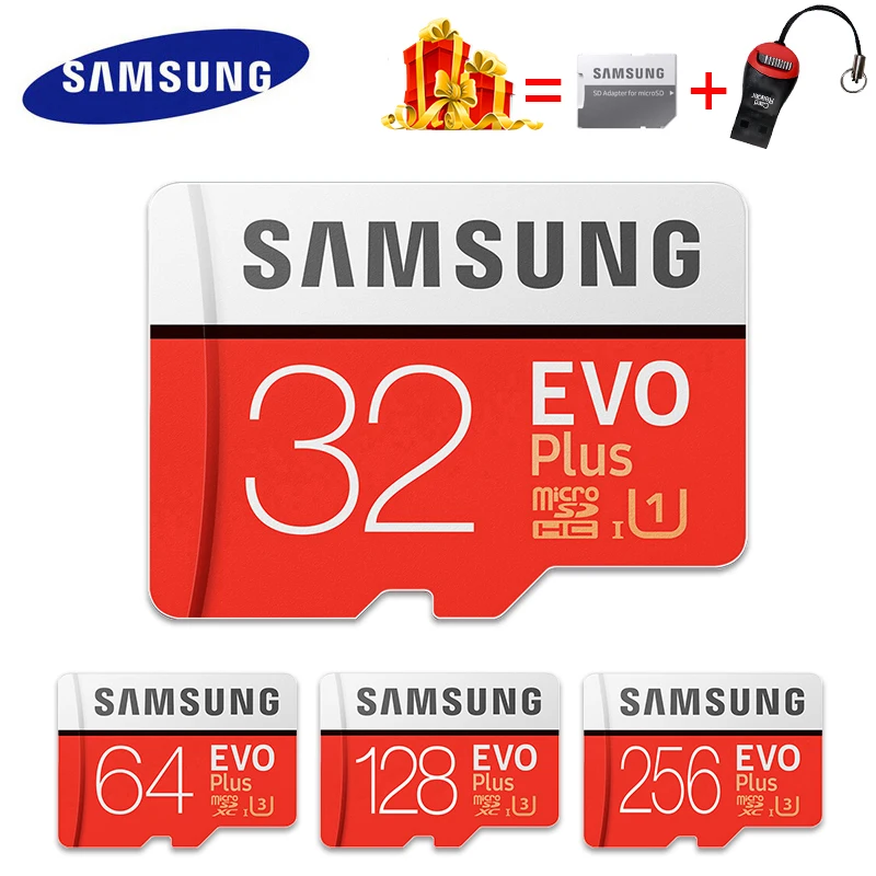 Карта памяти SAMSUNG Micro SD 256 ГБ 32 ГБ 64 Гб 128 ГБ 512 ГБ SDHC SDXC класс EVO+ класс 10 C10 UHS TF SD карты транс флэш Microsd