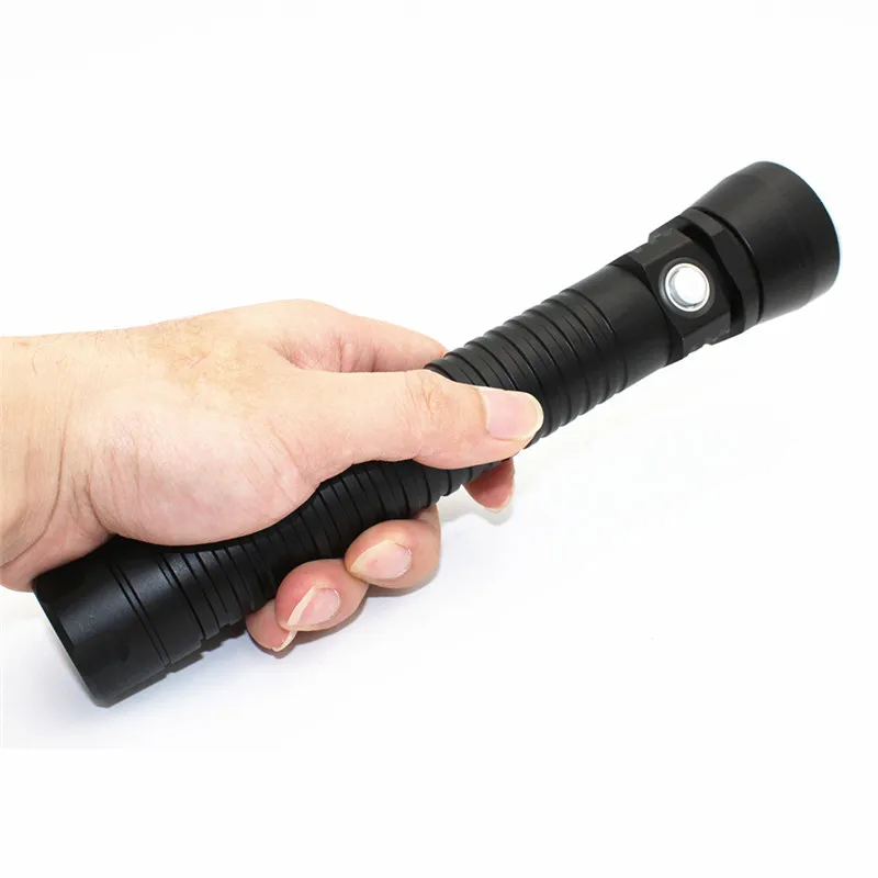 Online Linterna De Buceo LED Impermeable XHP50, Luz De Flash De Buceo Subacuática, Potente Lámpara + 2 Baterías De 26650 + Cargador