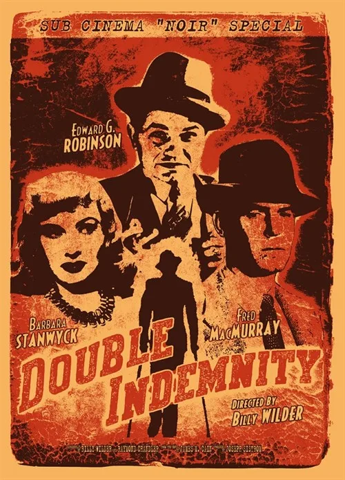 Двойной Indemnity 1944 Sub кинотеатр Ретро декоративный постер DIY настенный стикер