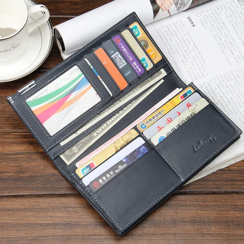 Кошелек BEALLERRY мужской двойной из кожи с отделением для карт|carteira masculina|bifold men walletmen