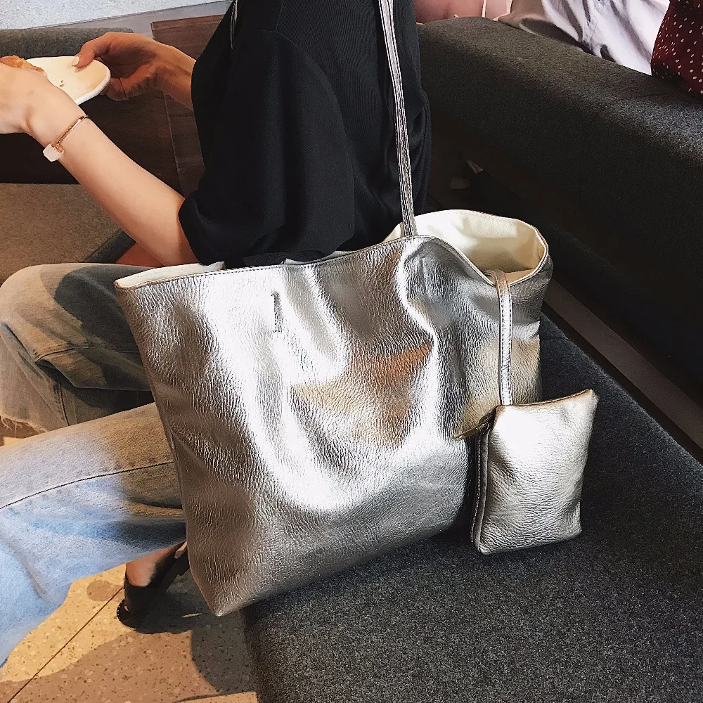 Черная Женская Сумка тоут Bolso Grande Повседневная Дамская сумка из мягкой