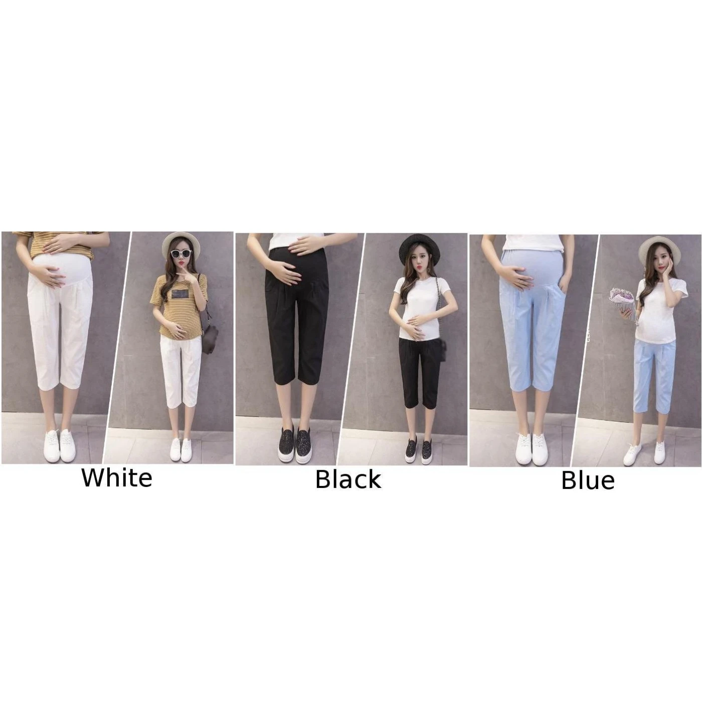 Брюки для беременных женщин повседневные укороченные узкие брюки Новинка сезон