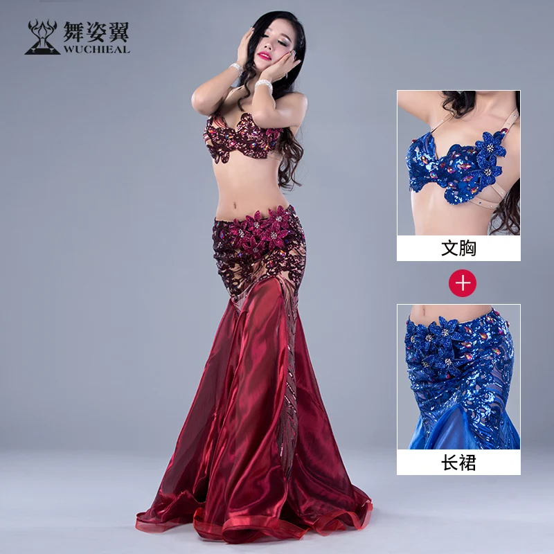 Комплект из платья и юбки для танца живота костюм в восточном стиле индийский