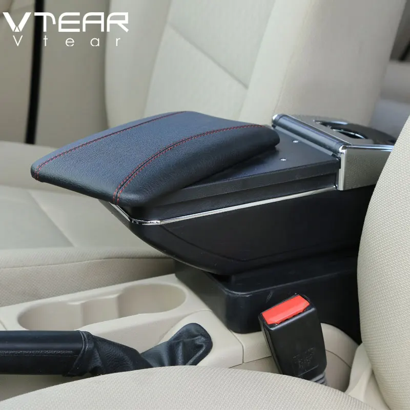 Red thread Vtear для Honda BRV автомобильный подлокотник коробка кожаный подлокотник для автомобиля-Стайлинг центральная консоль поворотное украшение usb автомобильные аксессуары - Название цвета: Red thread
