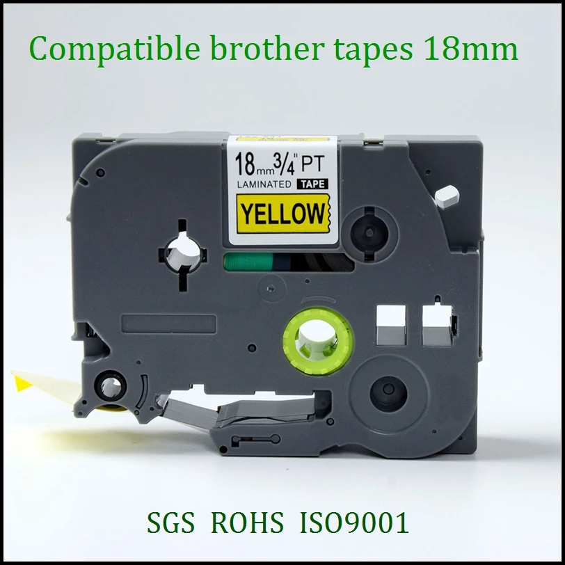

Free shipping 5pcs/lot Compatible p touch laminated tze 641 tz641 tz tape 18mm Black on Yellow tze Tape tze641