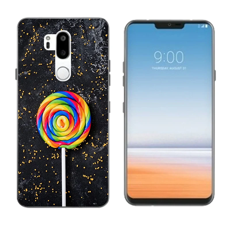 6.1 inch for LG G7 Soft Slim TPU Phone Cases ThinQ Clear Silicone Gel Back Covers G710 Botanic Printing Coque |