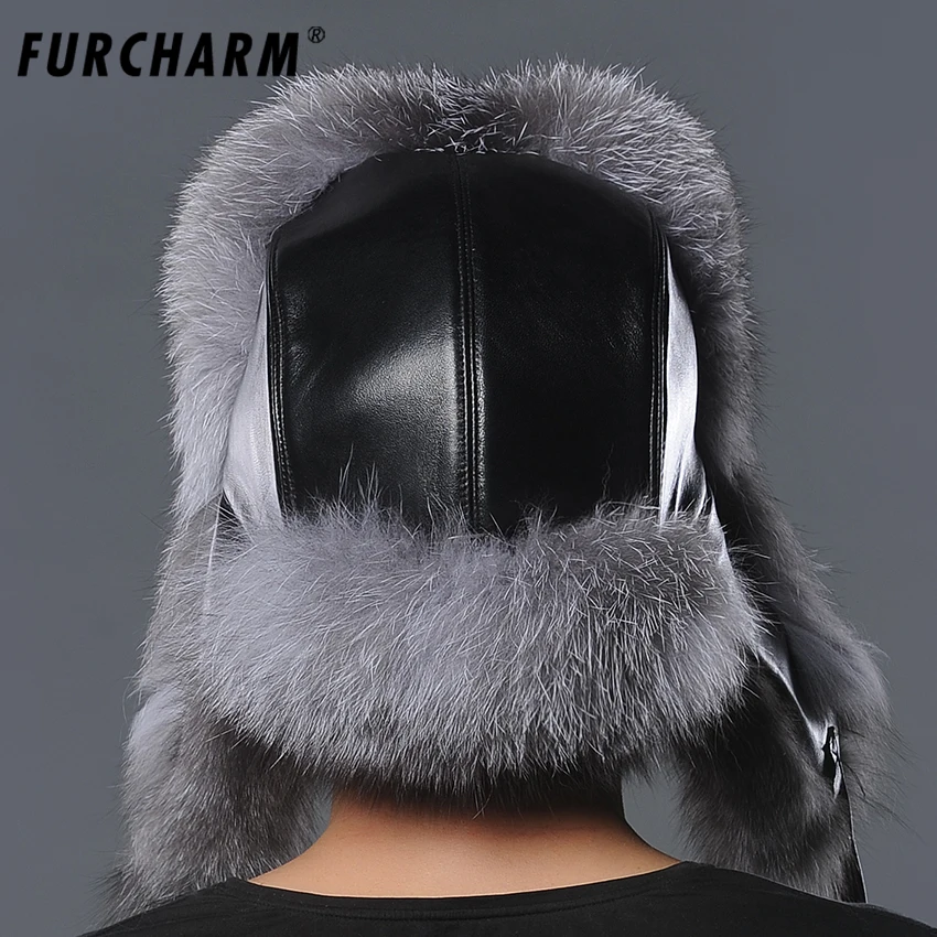 Для Мужчин's меховая шапка с натуральным меховым верхом от Lei Feng (Лея фенг) Bomer
