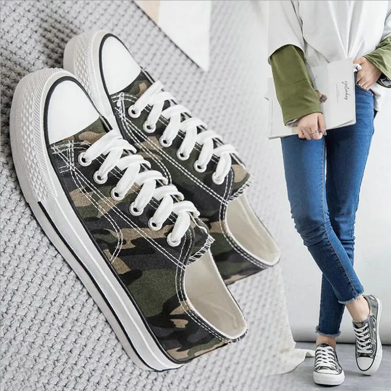 Женские туфли-лодочки камуфляжной расцветки на шнуровке Удобная обувь женская