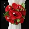 

Free Shipping Beautiful Artificial Rose Silk Flower Gauze Curtain Clip Wedding Prop Backdrop Decoration 10pcs/lot