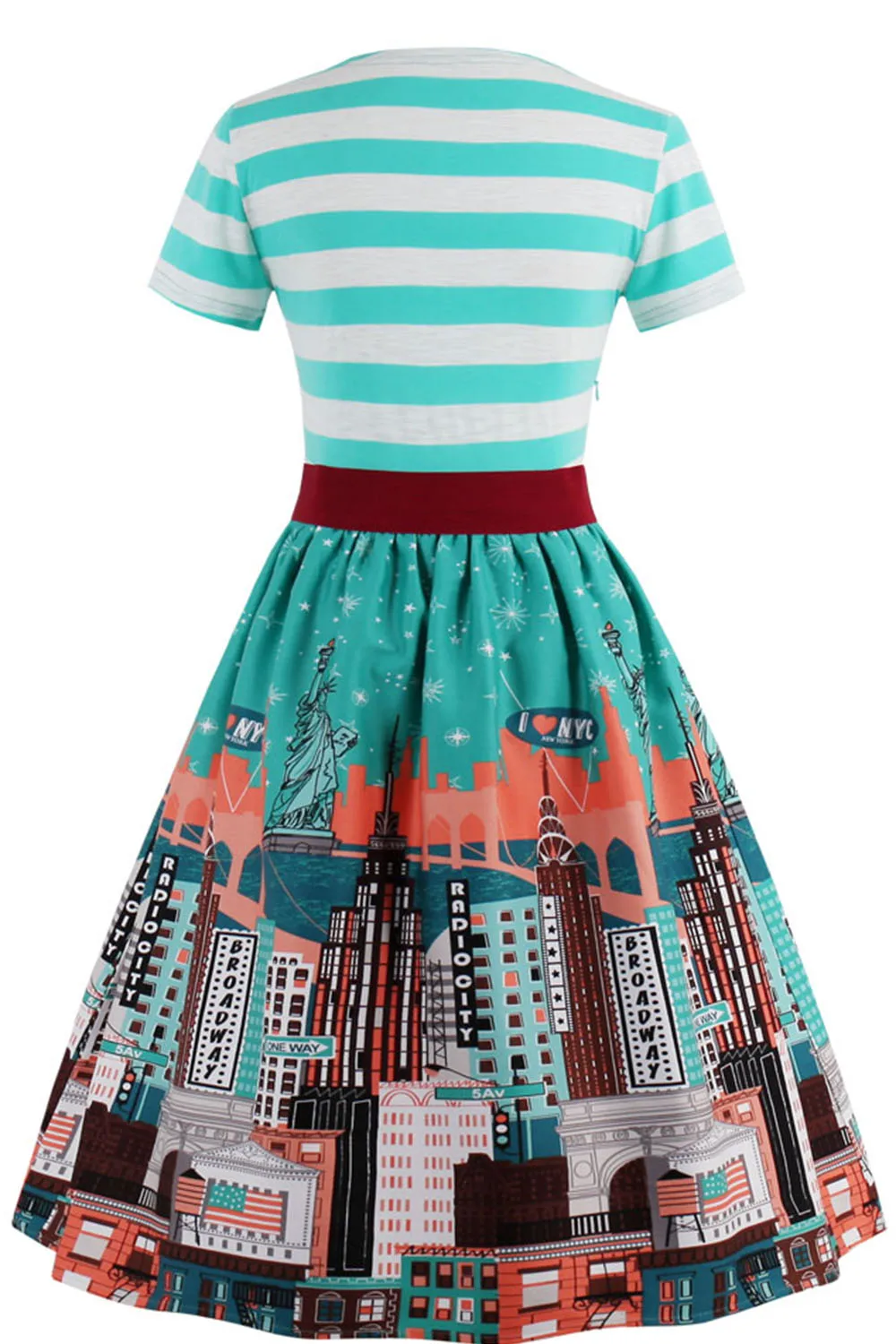Женское ретро платье 50s 60s Винтаж рокабилли Свинг feminino vestidos размера плюс 3XL 4XL с коротким рукавом полосатое Платье с принтом