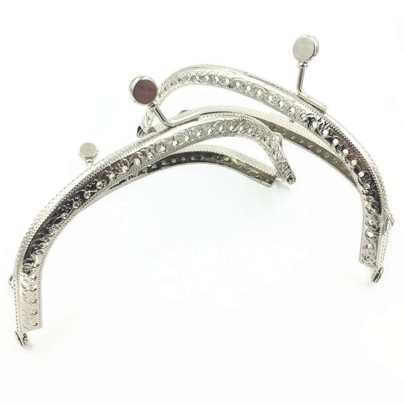 

1Pc Kiss Clasps Lock Clip Buckle Purse Handbag Handle DIY Accessories Silver Tone Plat Heads Arch Frame 12.5cm