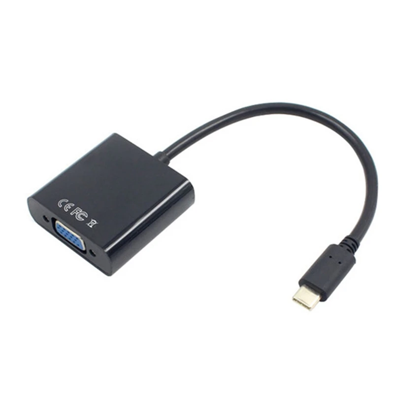 USB C USB3.1 Type для адаптера кабеля VGA штекер разъем мама конвертер передачи видео 1080P 12