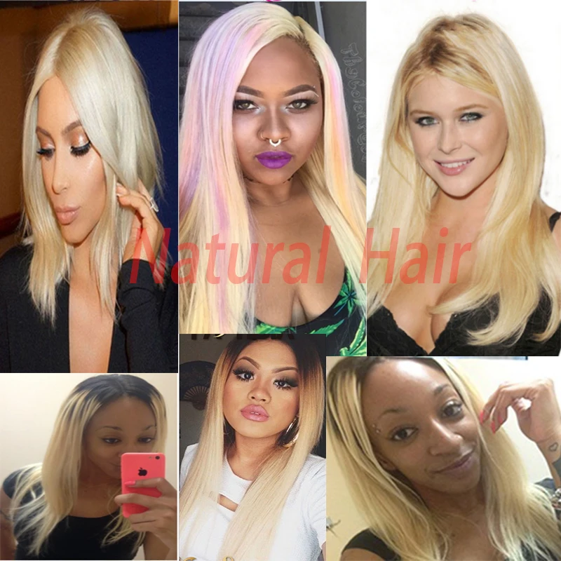 Dream Beauty бразильские прямые волосы 1B 613 блонд пучки с закрытыми волосами Remy