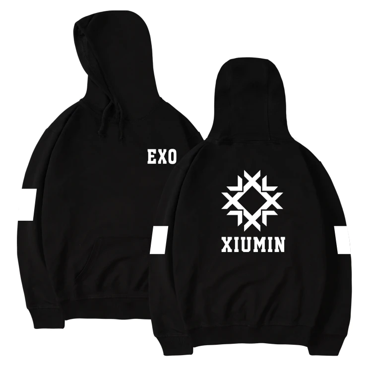 Худи EXO с логотипом Kpop в стиле Харадзюку Женская толстовка Осенний корейский