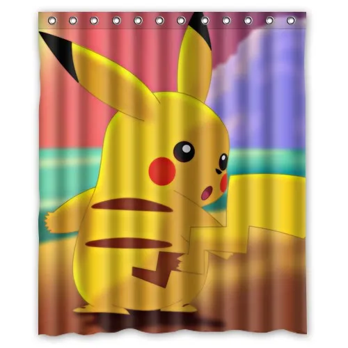 Горячая! Новинка деко покемон пикачу ванной занавески для душа 66 &quot x 72 60 | Дом и