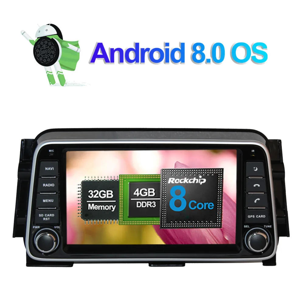 Автомобильный GPS навигатор Android 8 0 Восьмиядерный процессор ОЗУ 4 Гб для Nissan Kicks 2014