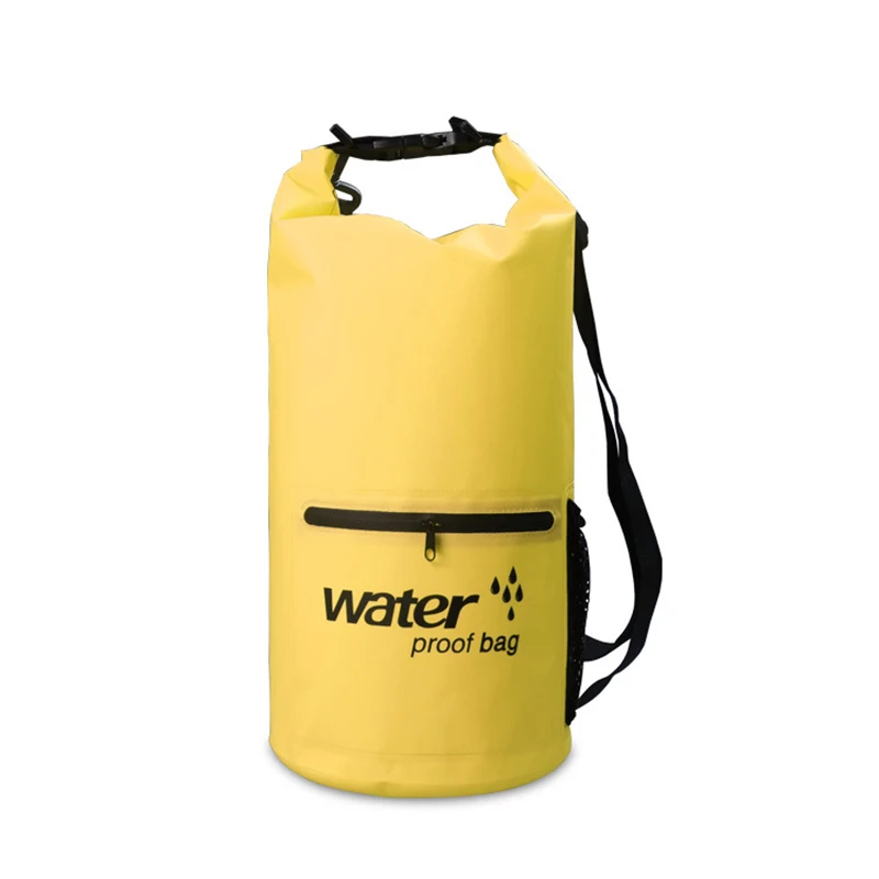 Yellow 10/20L ПВХ водонепроницаемая сумка для хранения сухая сумка для плавания сумка для каноэ каяк рафтинг Кемпинг речной треккинг с внешним карманом на молнии - Цвет: Yellow