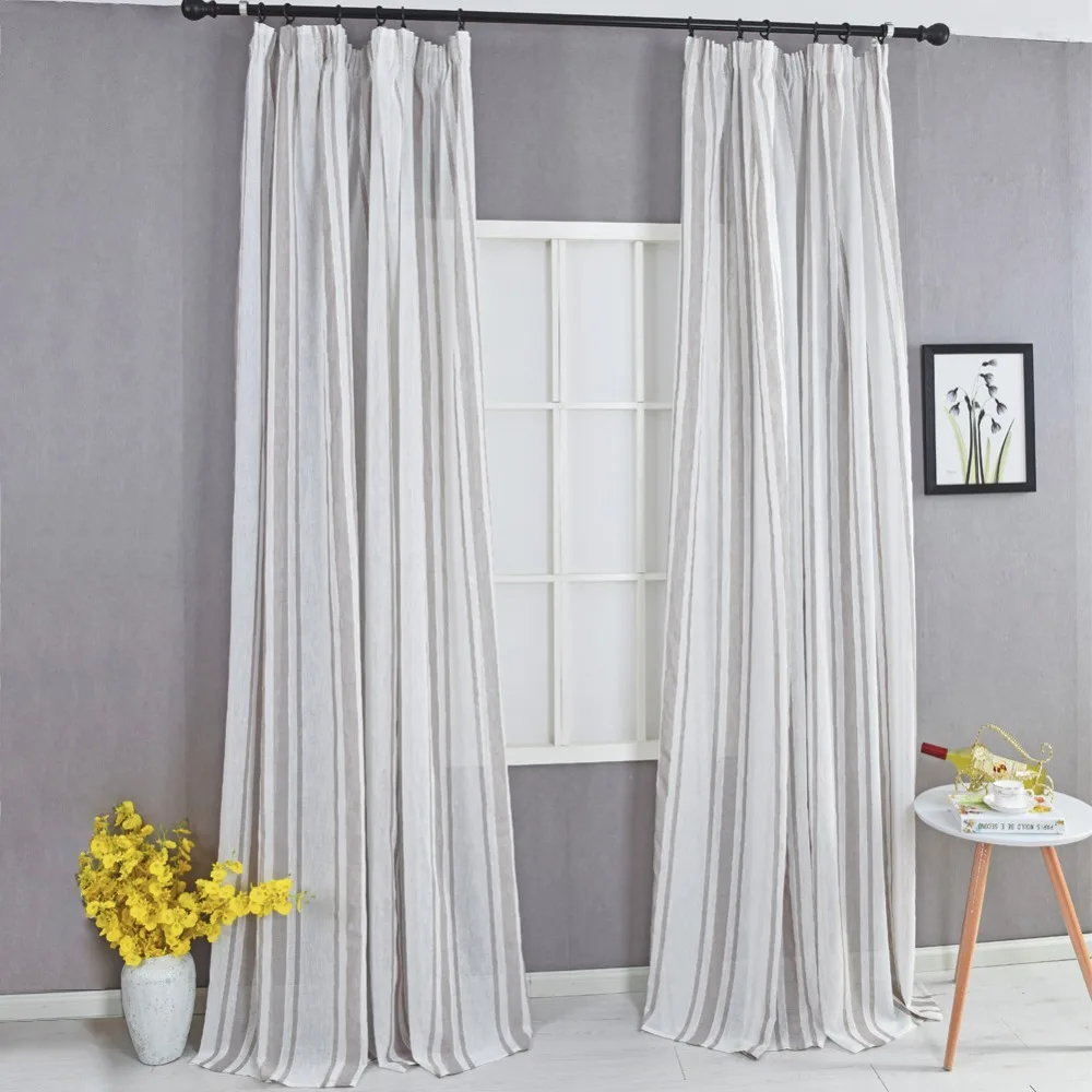 Полосатый Дизайн Искусственный белье занавес rideaux жаккардовая ткань