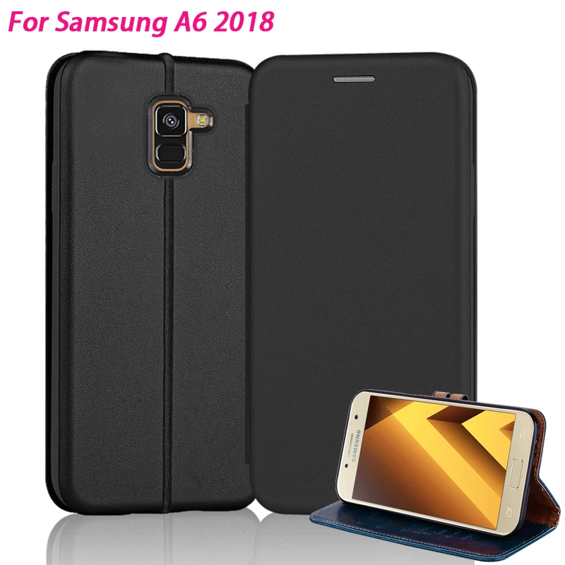 YonLinTan кожаный чехол для samsung galaxy A 6 A6 2018 флип 5 &quotТелефон задняя крышка Роскошный