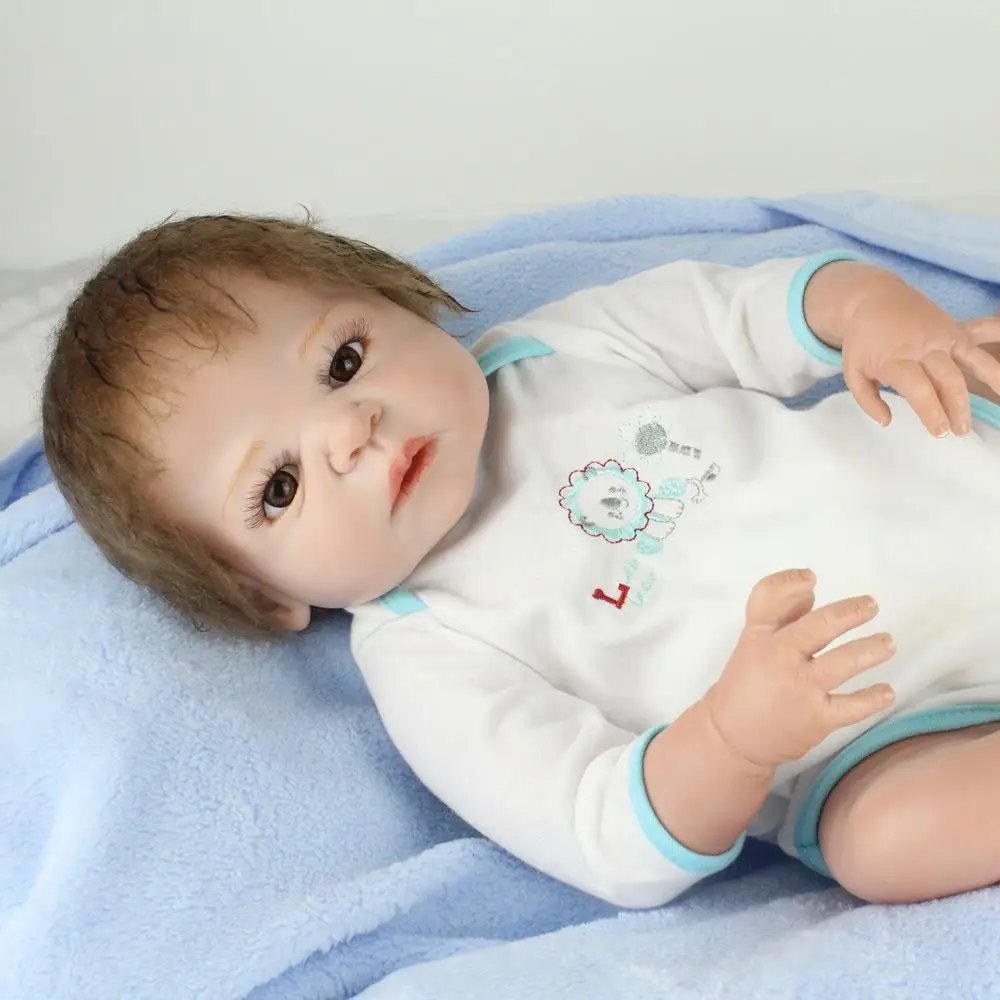 22 дюймов 55 см Reborn Baby куклы реборн силиконовая милые одеяло для девочек на день