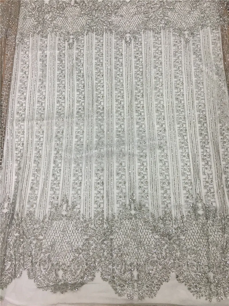 Высокое красивое H-1810142 серебряное блестящее Тюлевое Сетчатое кружевное платье с