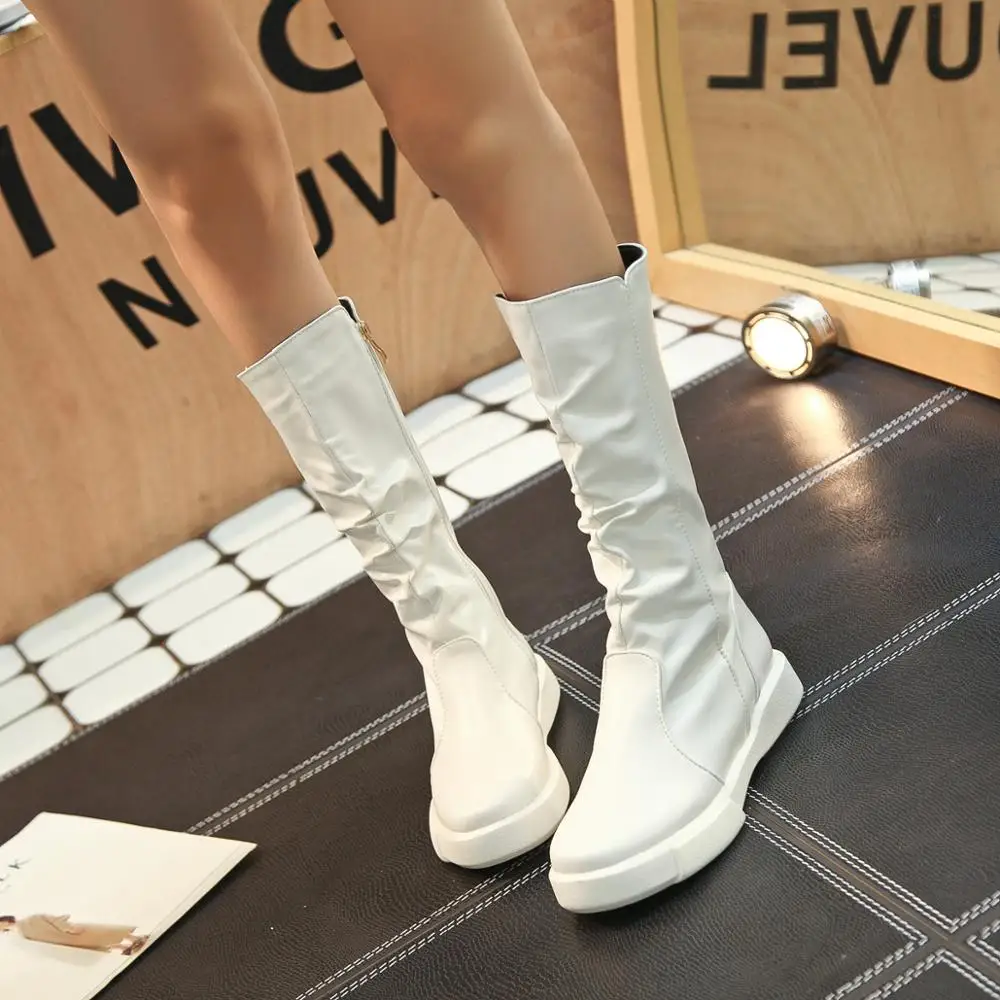 2019 г. Новые Полусапоги увеличивающие рост новые женские осенне-зимние ботинки с