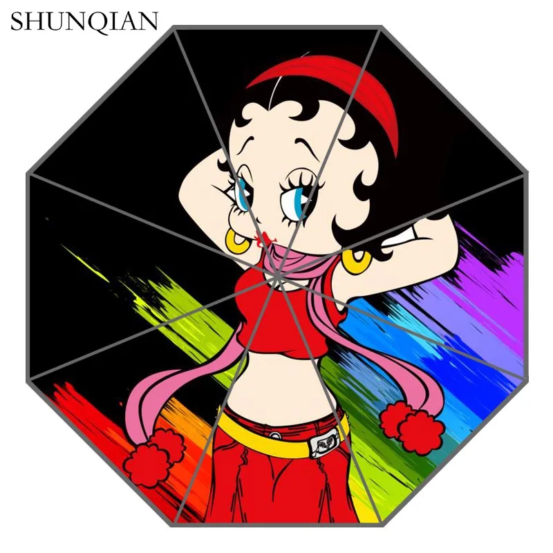 4 P# Betty Boop 02 зонт с индивидуальным принтом складной зонт от солнца и дождя для путешествий, не автоматический декоративный Высококачественный зонтик - Цвет: 4